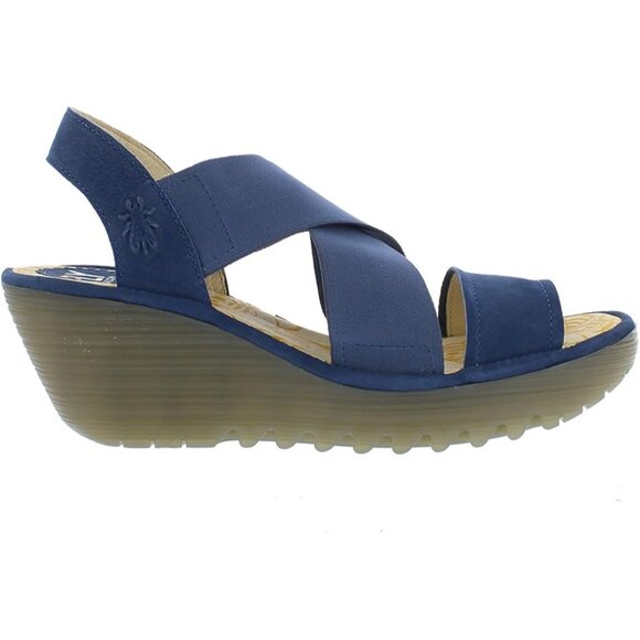 Fly London Women's Yaji Wedge Sandal Blue Women's 41 US 10 - Picture 8 of 15